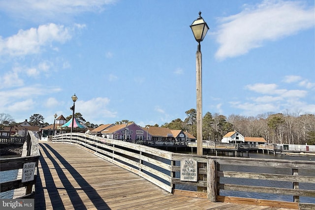 view of dock area