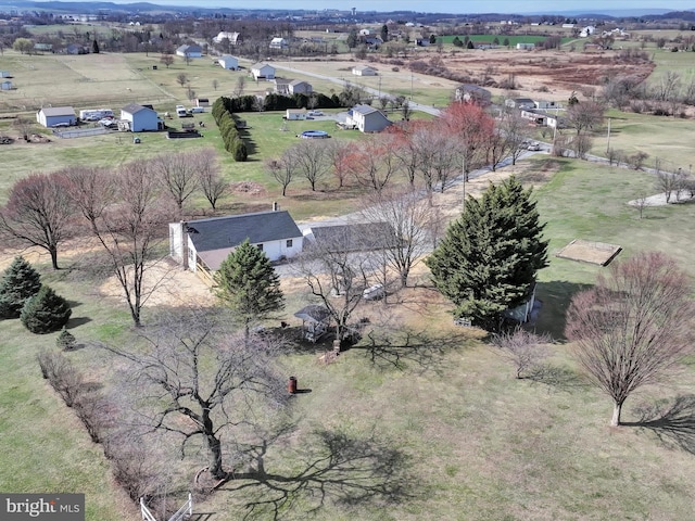 bird's eye view with a rural view