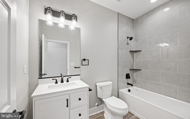 29345 Greenfield, Trappe, MD 21673 - bathroom with vanity, toilet, and shower / bath combination