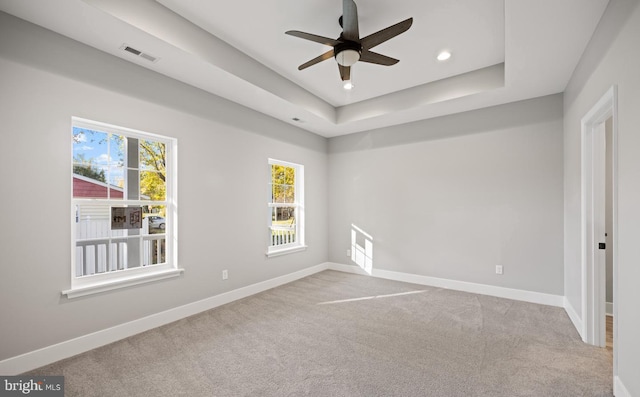 29345 Greenfield, Trappe, MD 21673 - carpeted spare room featuring baseboards, a ceiling fan, recessed lighting, and a raised ceiling