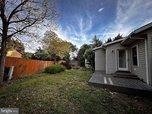 123 Meadowbrooke Pl, Winchester, VA 22602 - view of yard with a wooden deck, a storage shed, and an outdoor structure