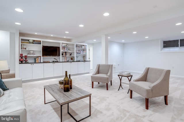 8605 Virginia Ave, Annandale, VA 22003 - living area featuring light carpet and recessed lighting