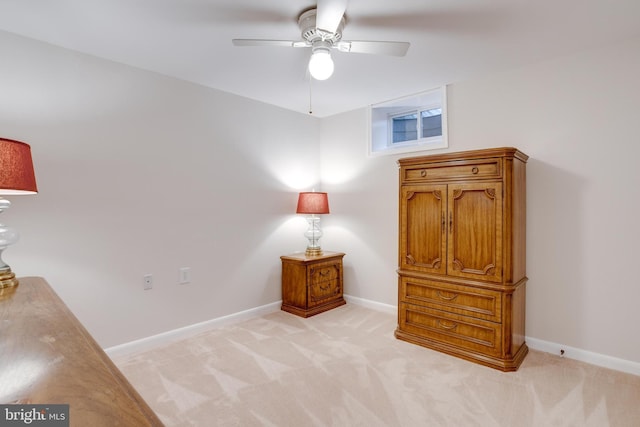 8605 Virginia Ave, Annandale, VA 22003 - bedroom with light colored carpet, baseboards, and ceiling fan