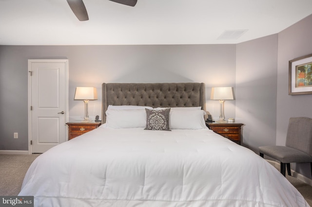 10437 Windlass Run Rd, Baltimore, MD 21220 - carpeted bedroom featuring visible vents, baseboards, and ceiling fan