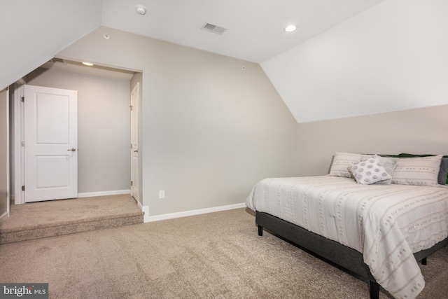 10437 Windlass Run Rd, Baltimore, MD 21220 - carpeted bedroom with baseboards, lofted ceiling, visible vents, and recessed lighting