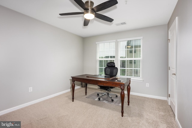 10437 Windlass Run Rd, Baltimore, MD 21220 - carpeted office featuring visible vents, baseboards, and ceiling fan
