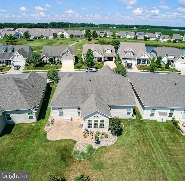 bird's eye view with a residential view