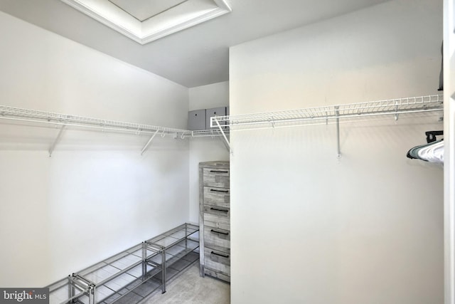 spacious closet with attic access