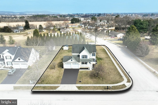 birds eye view of property featuring a residential view