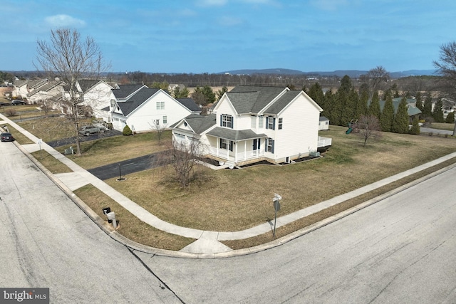 drone / aerial view featuring a residential view