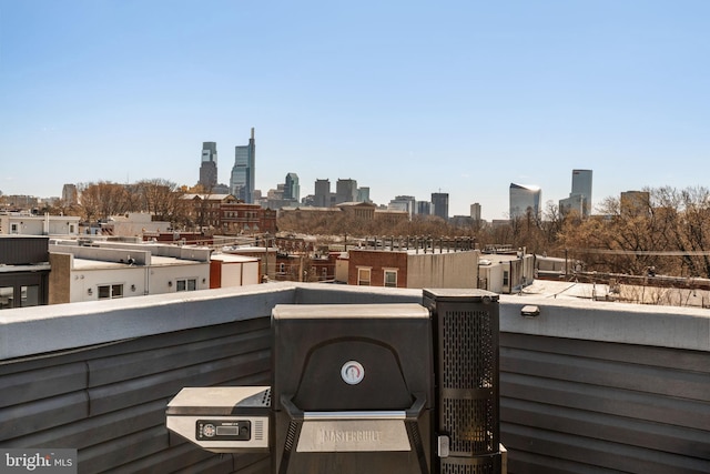 balcony with a city view