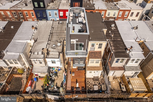 aerial view with a residential view