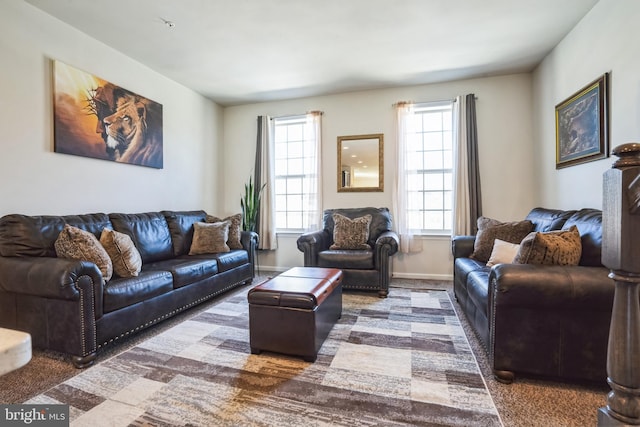 living room with baseboards