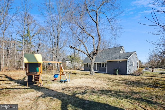 view of yard featuring a playground