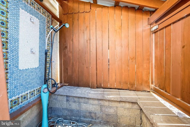 room details with wood walls