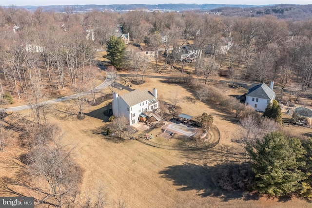 aerial view with a rural view and a forest view