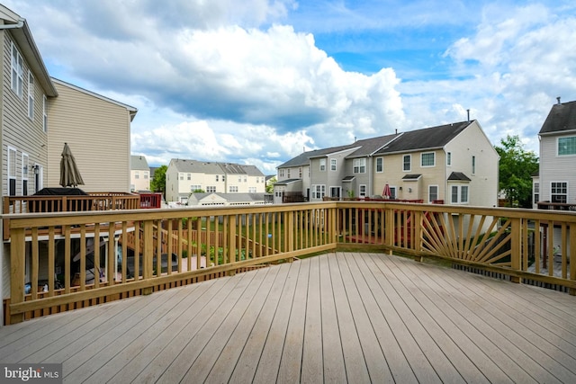 deck featuring a residential view