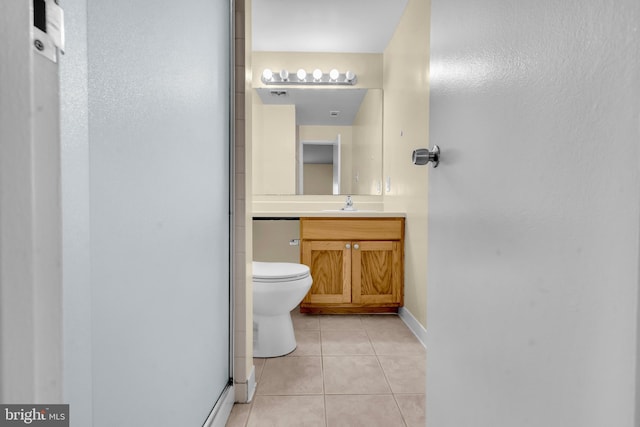9920 Walker House Rd Unit 5, Gaithersburg, MD 20886 - full bath with vanity, tile patterned floors, toilet, a stall shower, and baseboards