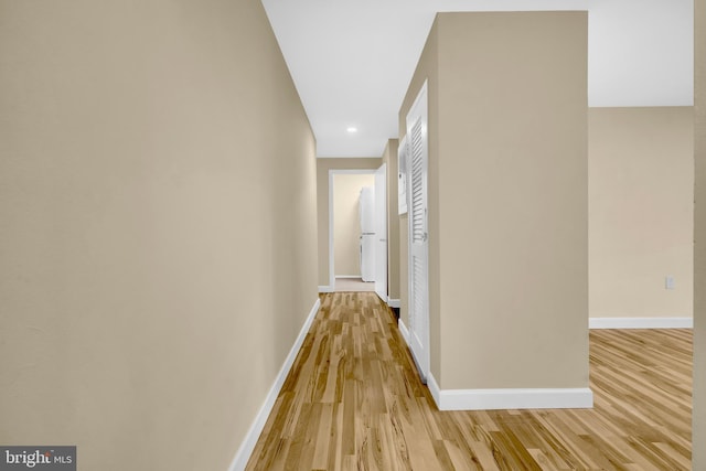9920 Walker House Rd Unit 5, Gaithersburg, MD 20886 - corridor featuring light wood-style flooring, baseboards, and recessed lighting