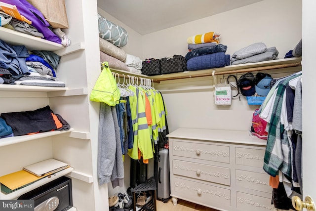 view of walk in closet