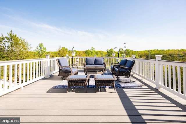 deck with an outdoor living space