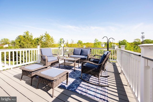 deck with outdoor lounge area