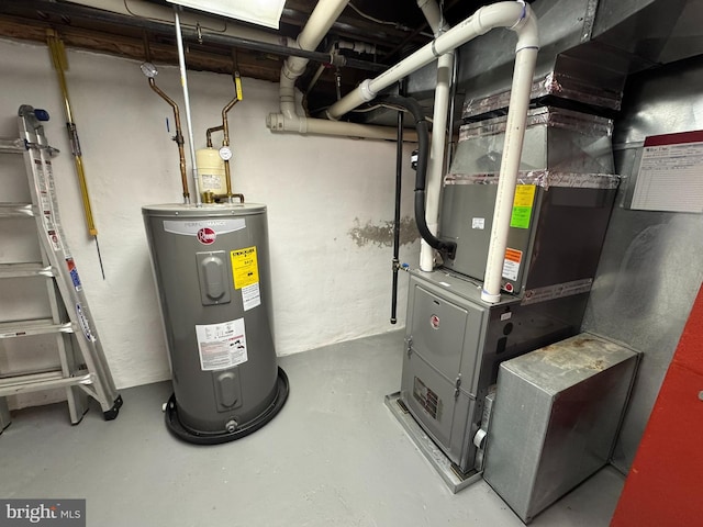 utilities featuring heating unit and water heater