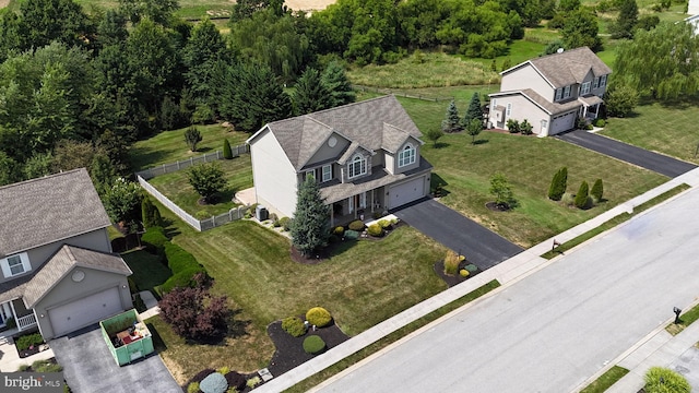 drone / aerial view with a residential view