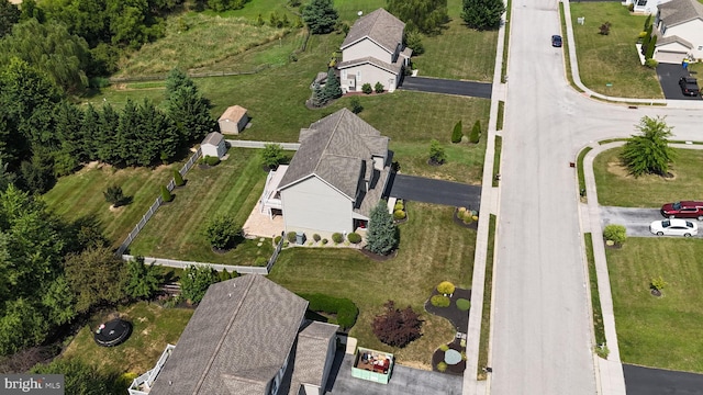 aerial view featuring a residential view