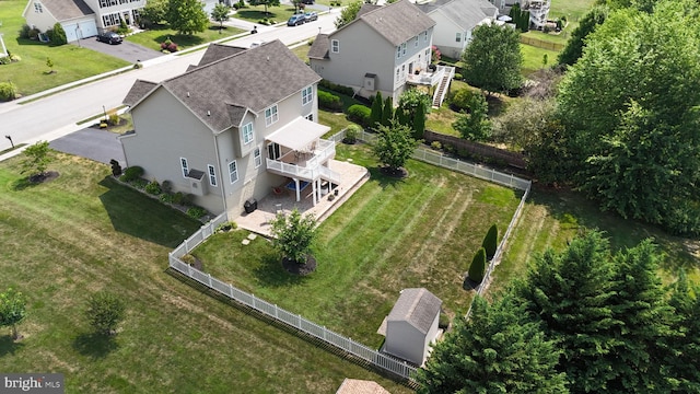 aerial view with a residential view