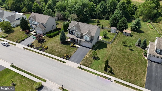 aerial view with a residential view