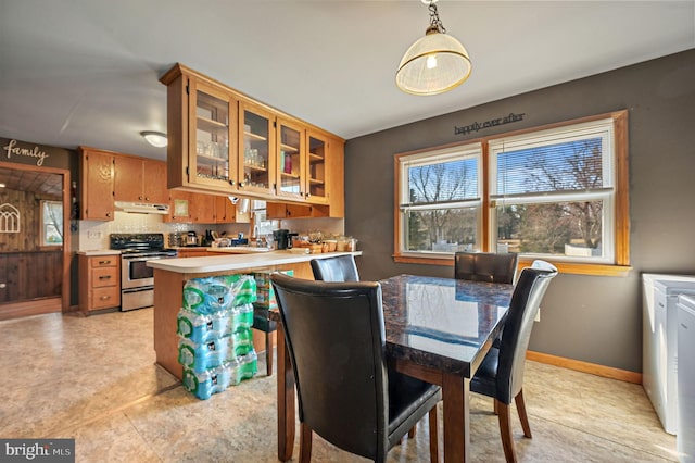 dining area with a healthy amount of sunlight and baseboards