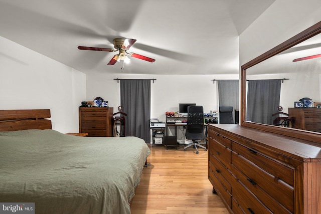 bedroom with light wood-type flooring