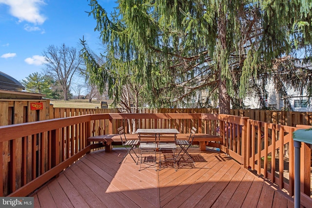 wooden terrace with fence