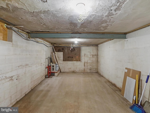 unfinished basement with wood finished floors