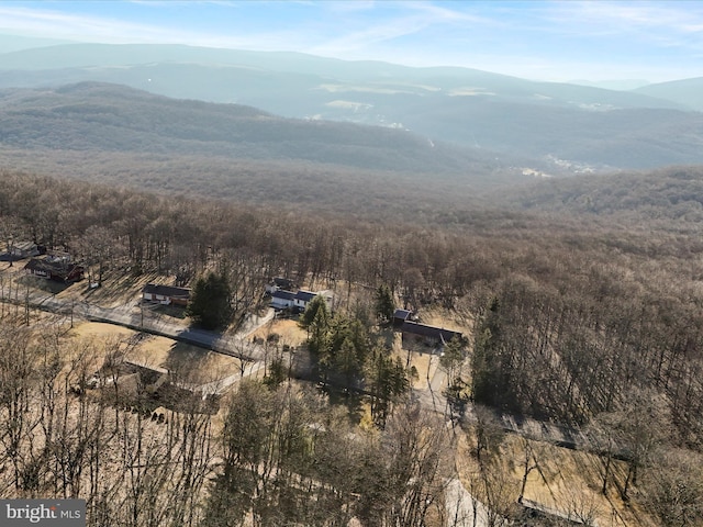 mountain view with a view of trees