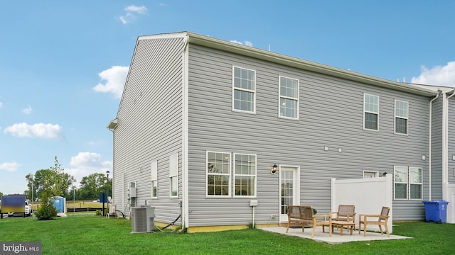 2 Anna Ln, Westampton, NJ 08060 - rear view of property with a yard, a patio, and central AC unit