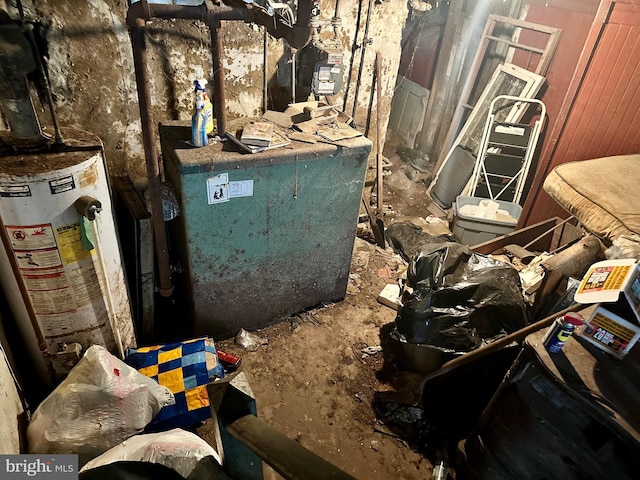 utility room featuring gas water heater