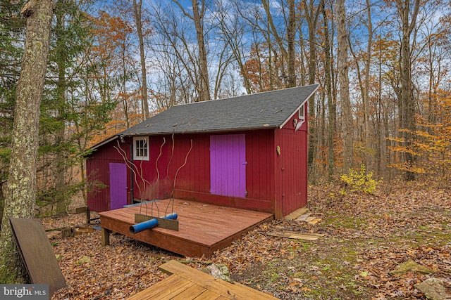 view of shed