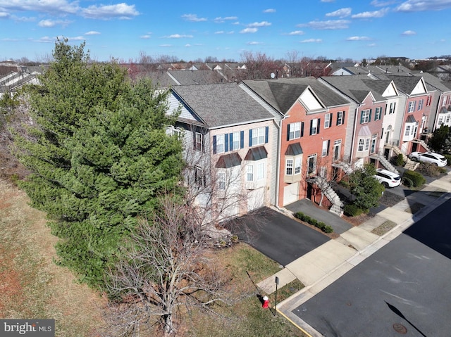 bird's eye view with a residential view