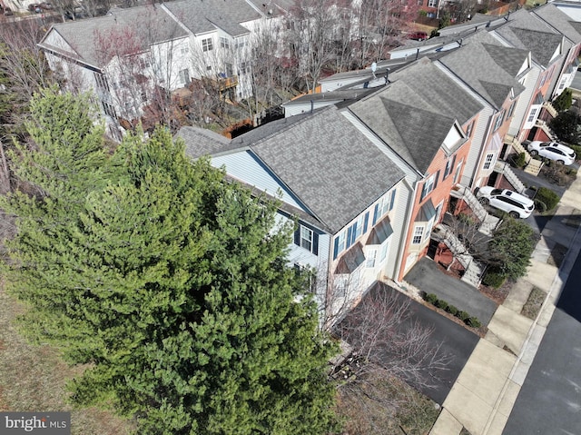 aerial view with a residential view