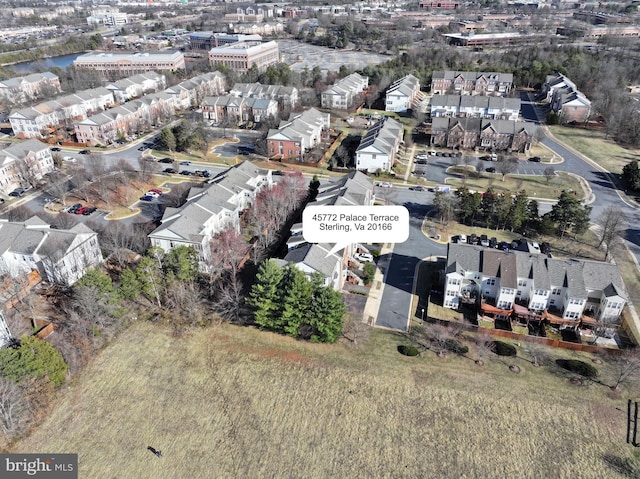 bird's eye view with a residential view