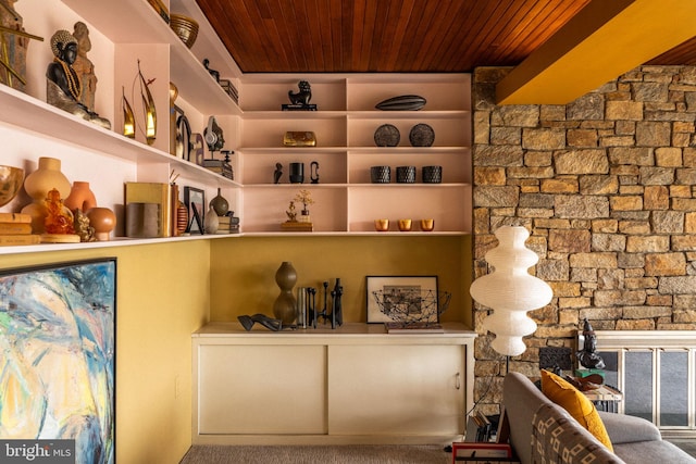 room details with wooden ceiling