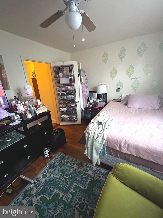 2834 Edgecombe Cir S, Baltimore, MD 21215 - bedroom featuring wood finished floors and ceiling fan