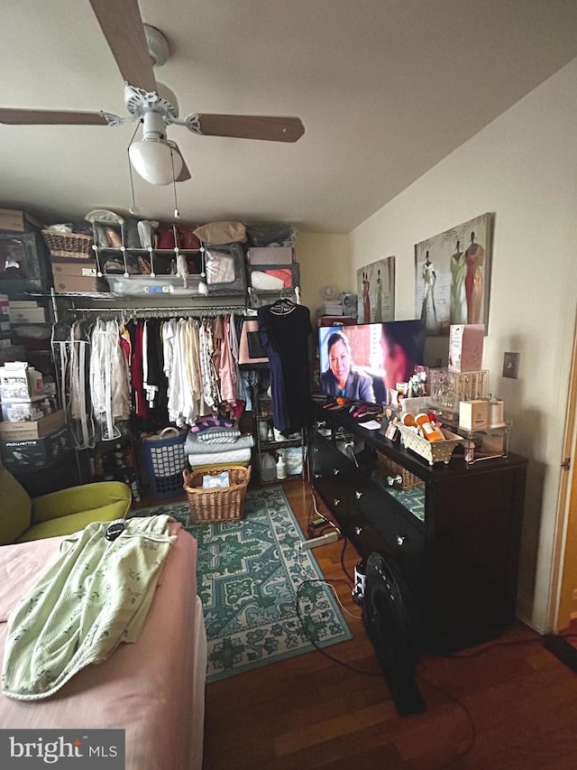 2834 Edgecombe Cir S, Baltimore, MD 21215 - bedroom featuring wood finished floors and a ceiling fan