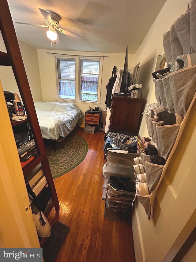 2834 Edgecombe Cir S, Baltimore, MD 21215 - bedroom with hardwood / wood-style flooring and ceiling fan
