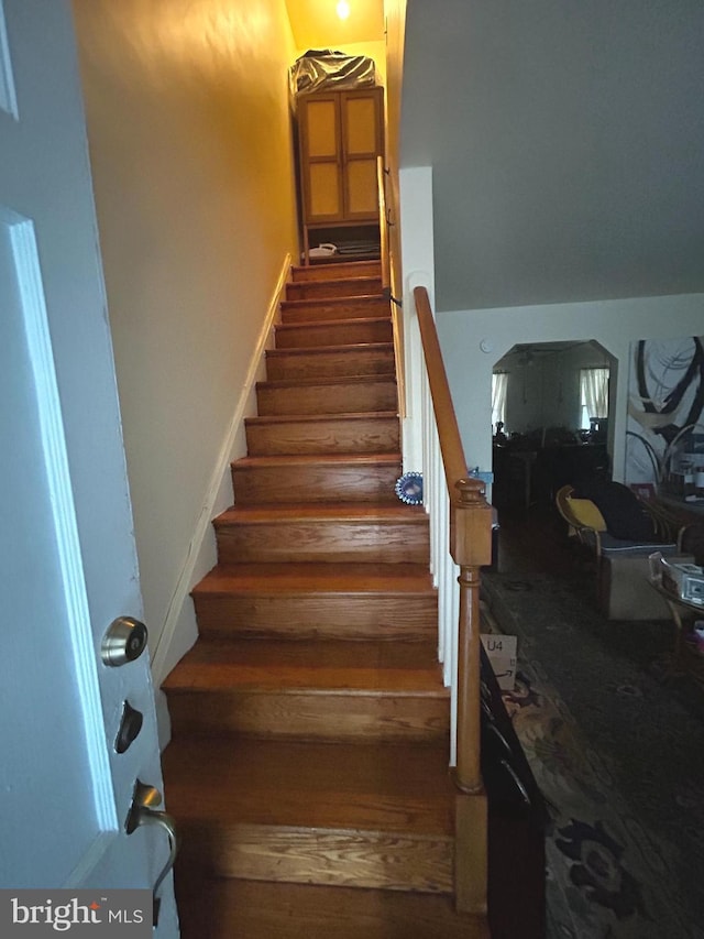 2834 Edgecombe Cir S, Baltimore, MD 21215 - stairs with wood finished floors