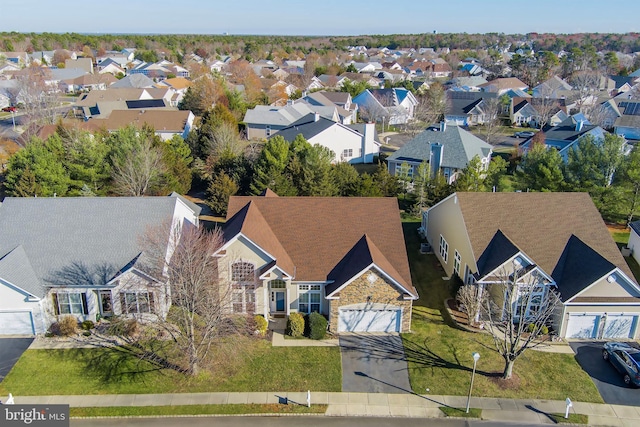 aerial view featuring a residential view