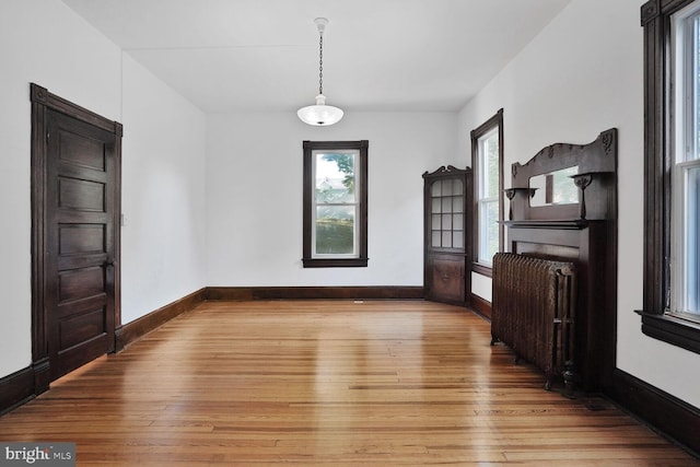 1033 Newton St NE, Washington, DC 20017 - unfurnished dining area featuring hardwood / wood-style floors and radiator