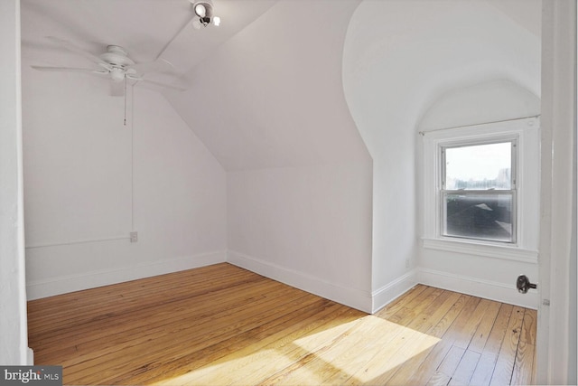 1033 Newton St NE, Washington, DC 20017 - bonus room with vaulted ceiling, hardwood / wood-style floors, and a ceiling fan